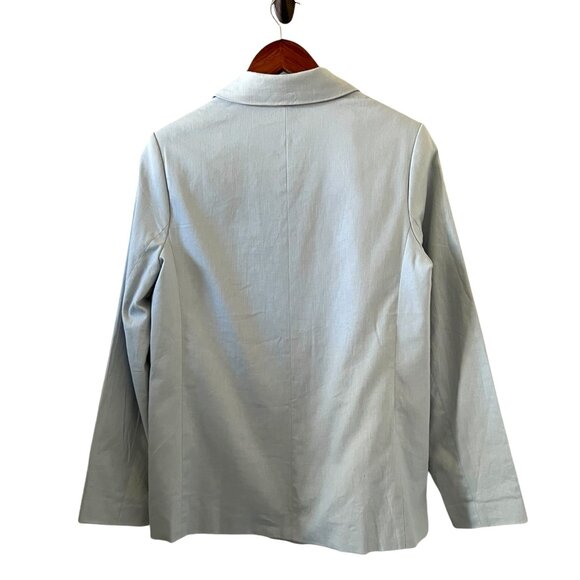Banana Republic NEW Linen Blend Double Breasted Blazer In Powder Blue Size 10 - Picture 9 of 16